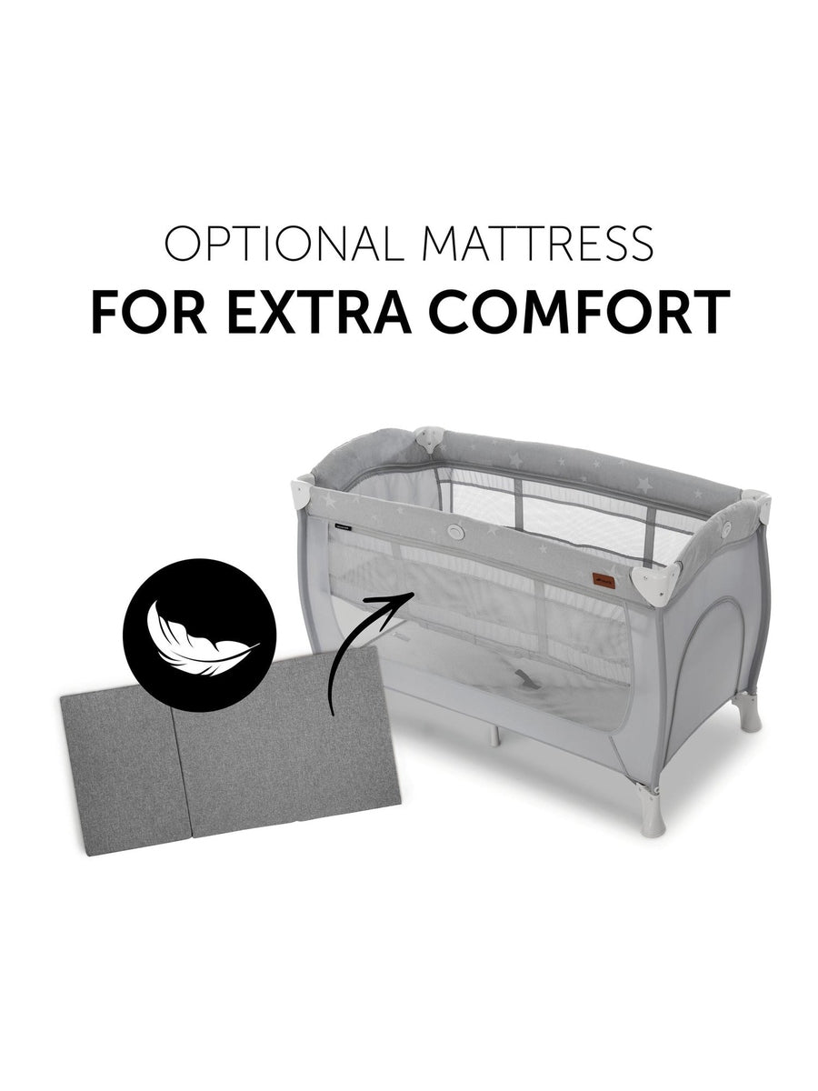 Hauck Sleep N Play Center - Travel Cot & Playpen - Grey Stars