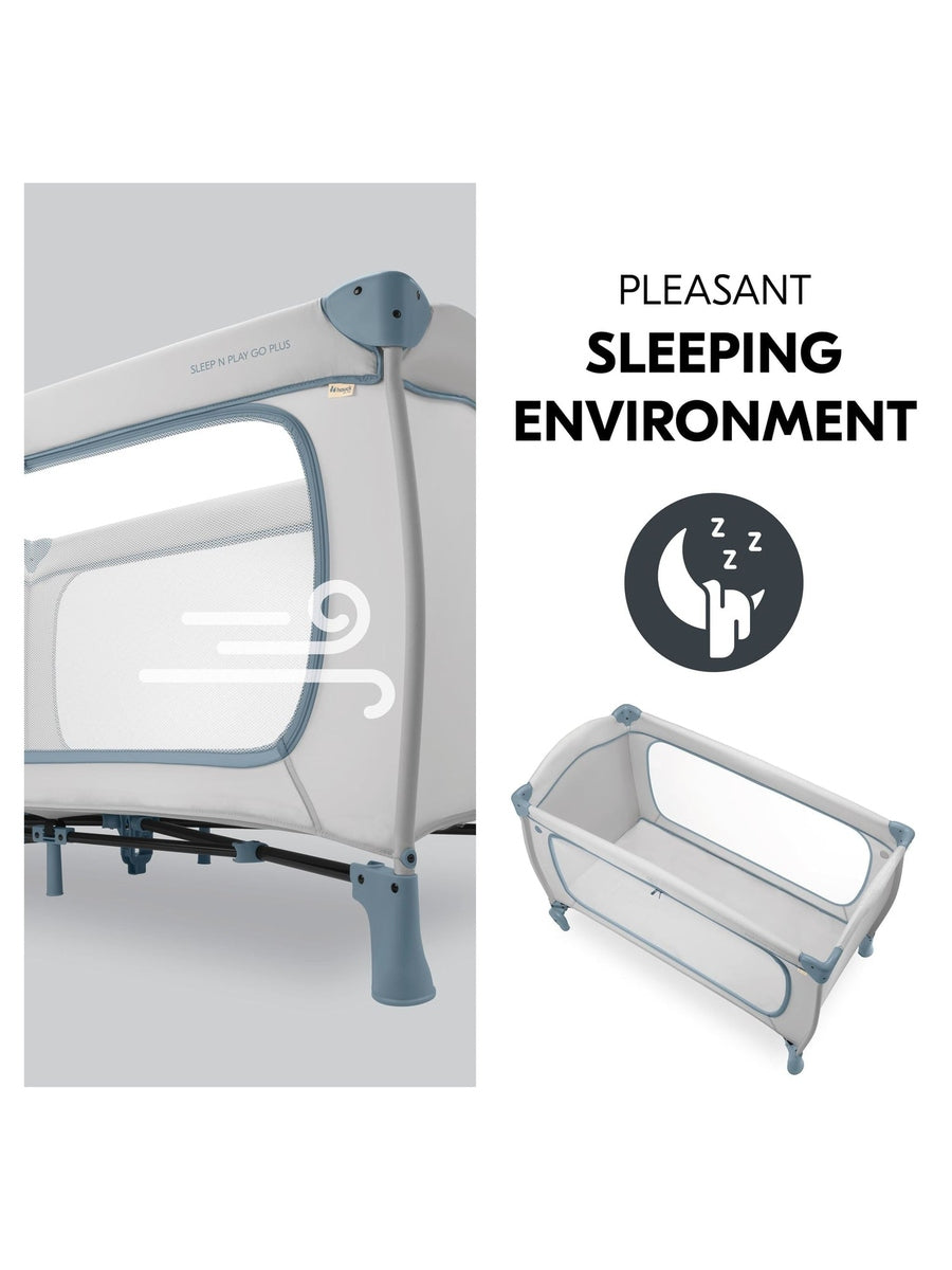 Hauck Sleep N Play Go Plus Travel Cot - Dusty Blue