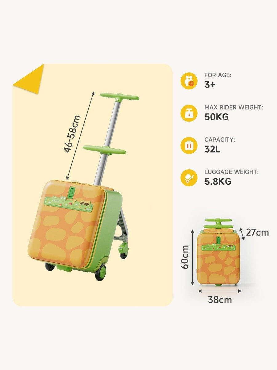 JoviKids 3-in-1 Ride On Luggage – JoyRide Kids Suitcase & Stroller - Green