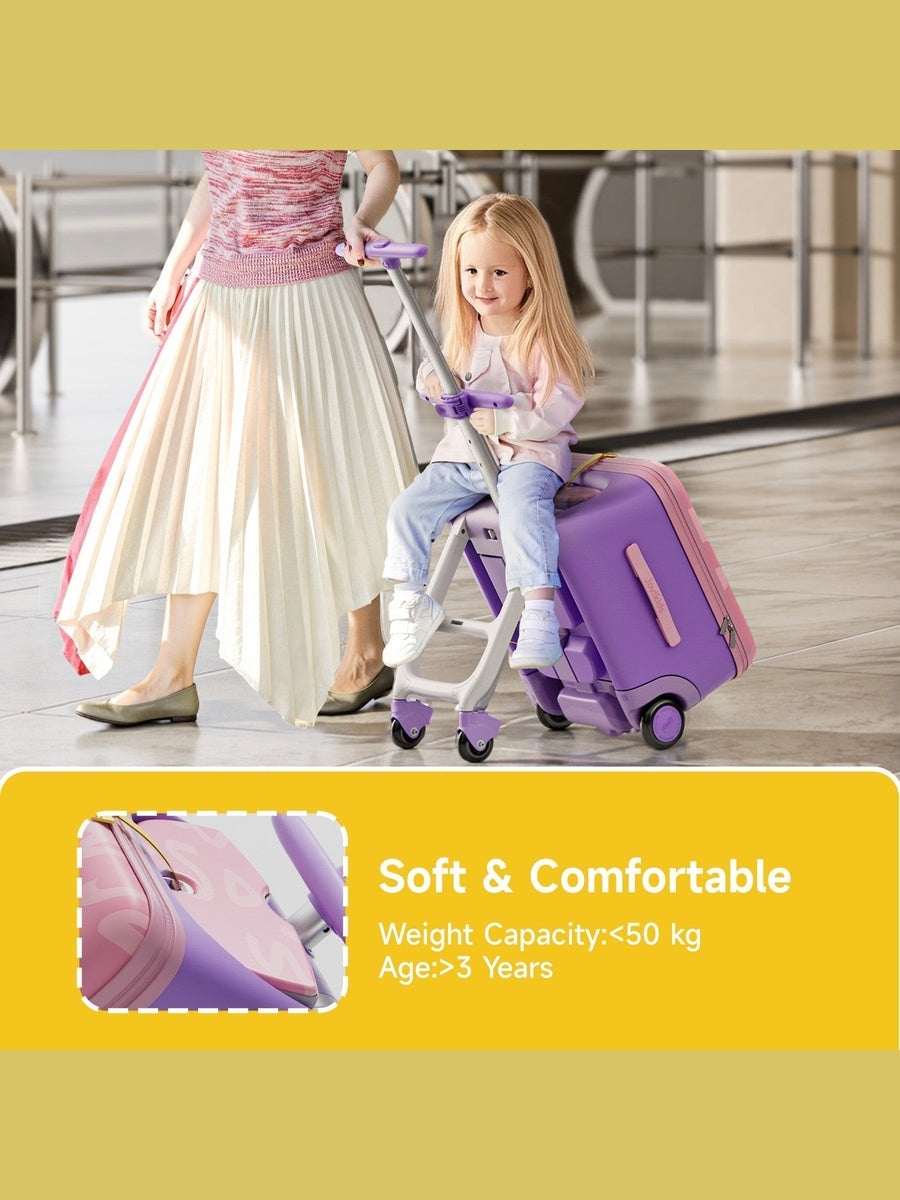 JoviKids 3-in-1 Ride On Luggage – JoyRide Kids Suitcase & Stroller - Pink