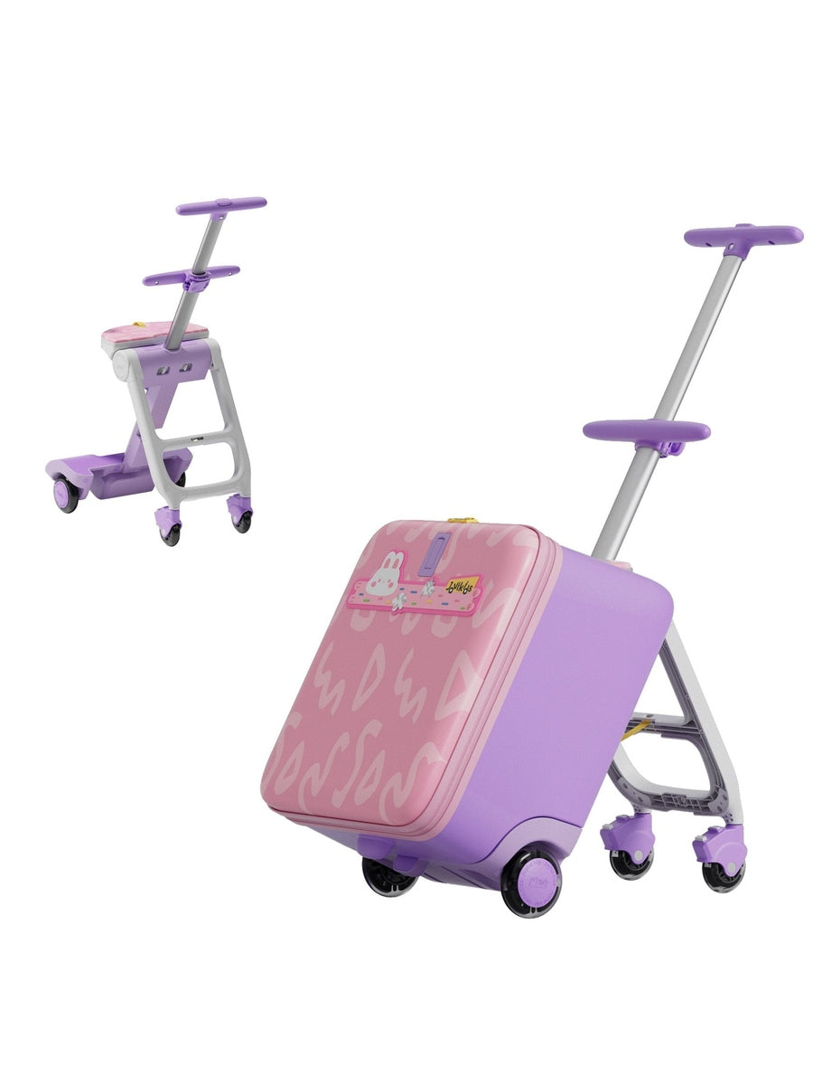 JoviKids 3-in-1 Ride On Luggage – JoyRide Kids Suitcase & Stroller - Pink