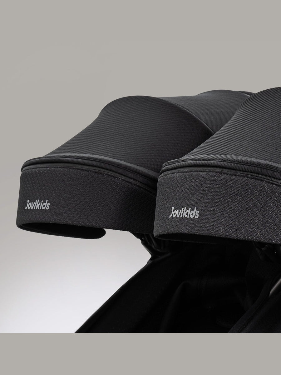 JoviKids Ayla Twin Pushchair – Lightweight Double Stroller with Compact Fold Black
