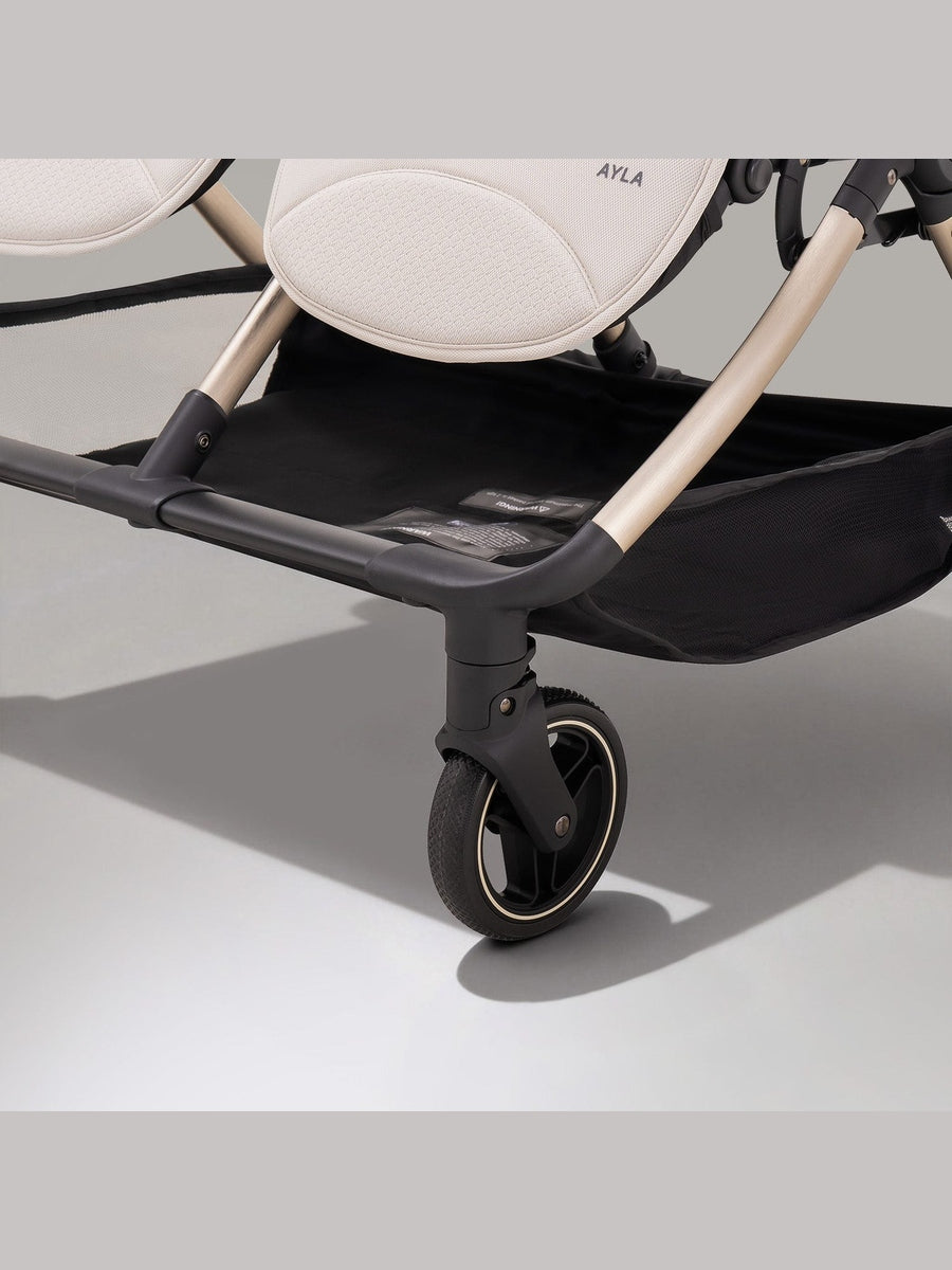 JoviKids Ayla Twin Pushchair – Lightweight Double Stroller with Compact Fold Beige