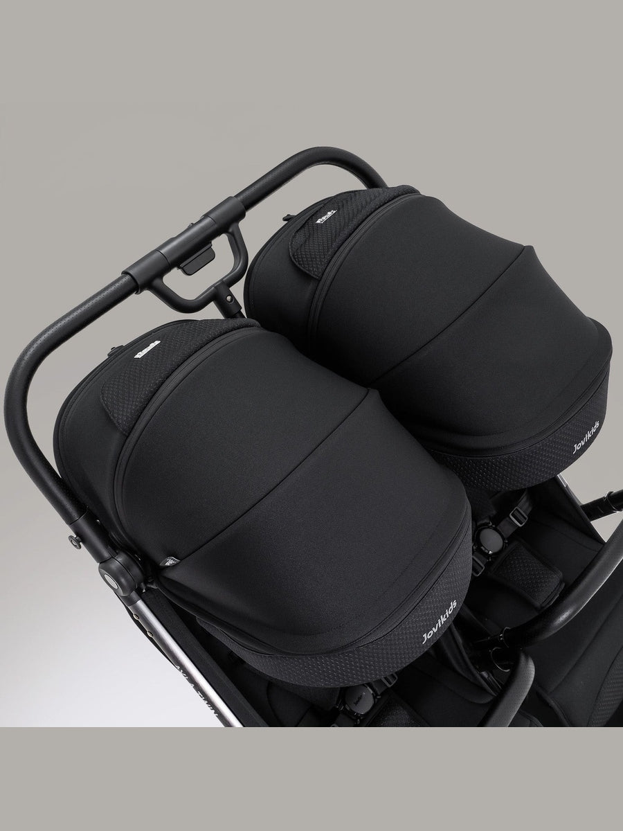 JoviKids Ayla Twin Pushchair – Lightweight Double Stroller with Compact Fold Black