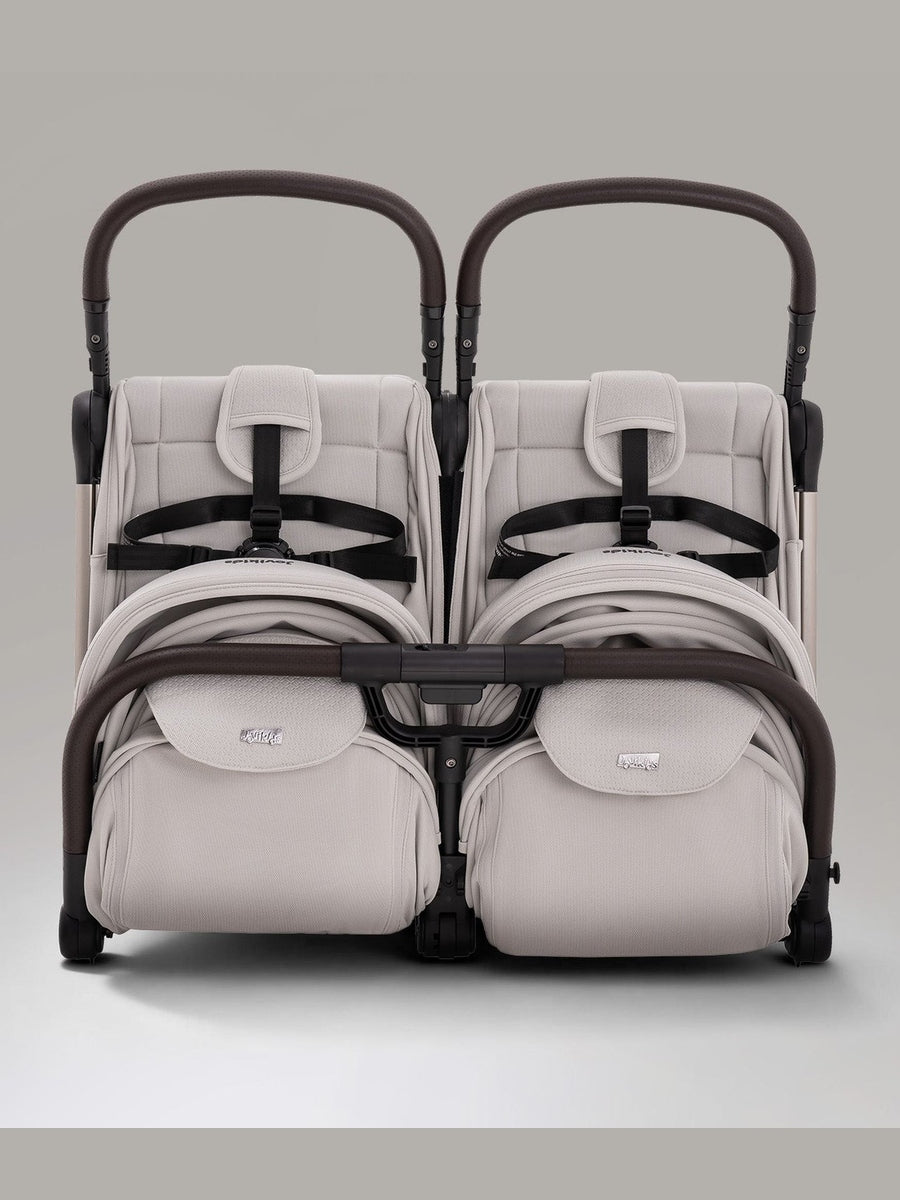 JoviKids Ayla Twin Pushchair – Lightweight Double Stroller with Compact Fold Beige