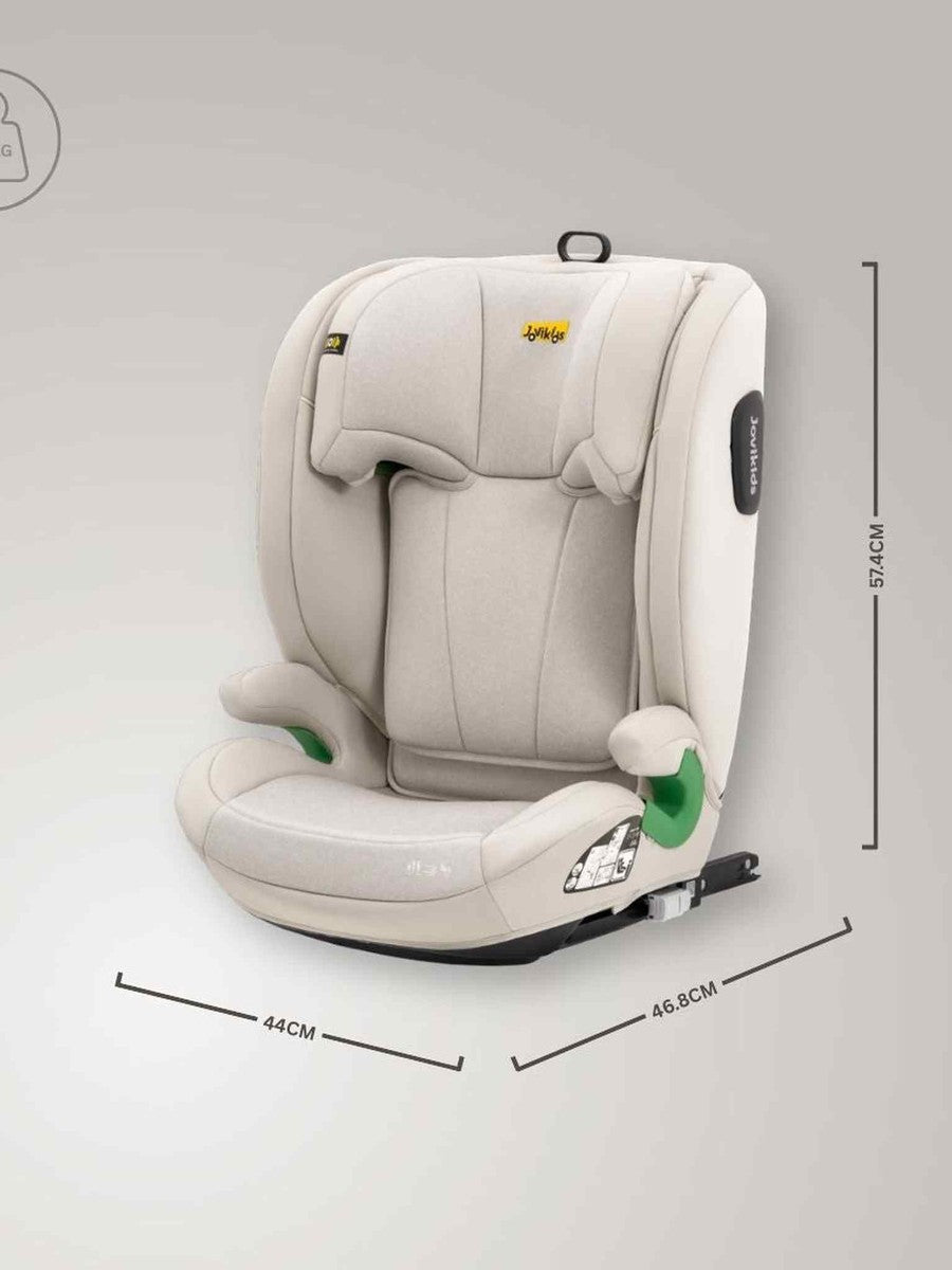 JoviKids Leon ISOFIX Booster Car Seat R129 i-Size Group 2/3 (15 Months to 12 Years) Milkstone