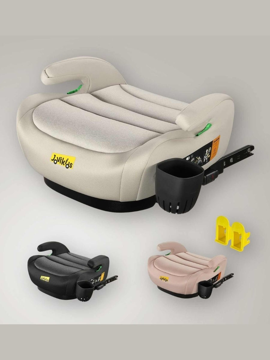 JoviKids Ohho+ i-Size Booster Seat with ISOFIX and Cup Holder (6–12 Years) - Milkstone