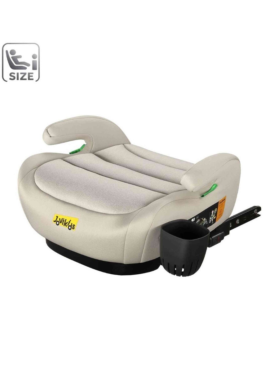 JoviKids Ohho+ i-Size Booster Seat with ISOFIX and Cup Holder (6–12 Years) - Milkstone