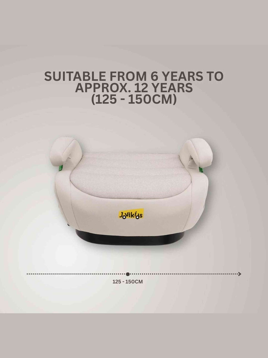 JoviKids Ohho+ i-Size Booster Seat with ISOFIX and Cup Holder (6–12 Years) - Milkstone