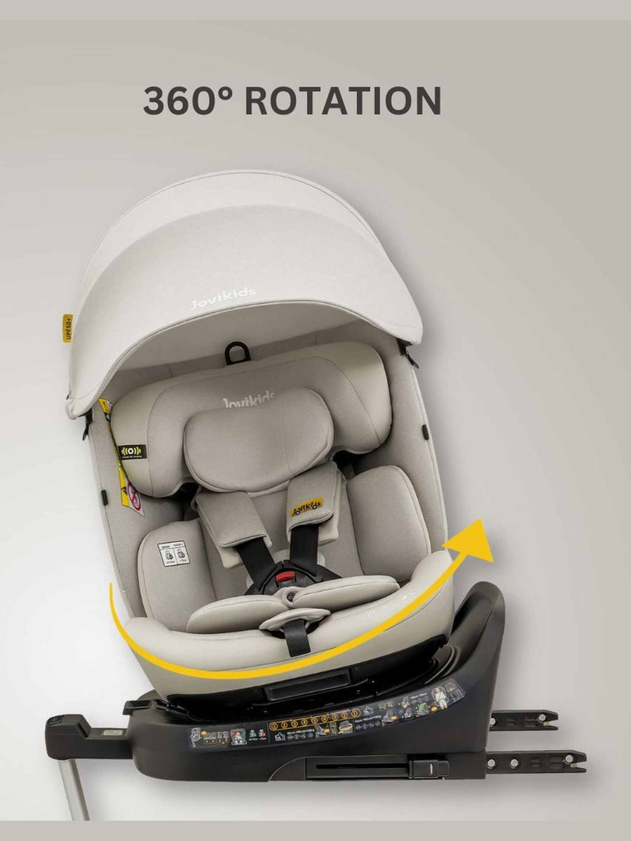 JoviKids Ranger 2 i-Size Car Seat with Leg Extension Cushion - Milkstone