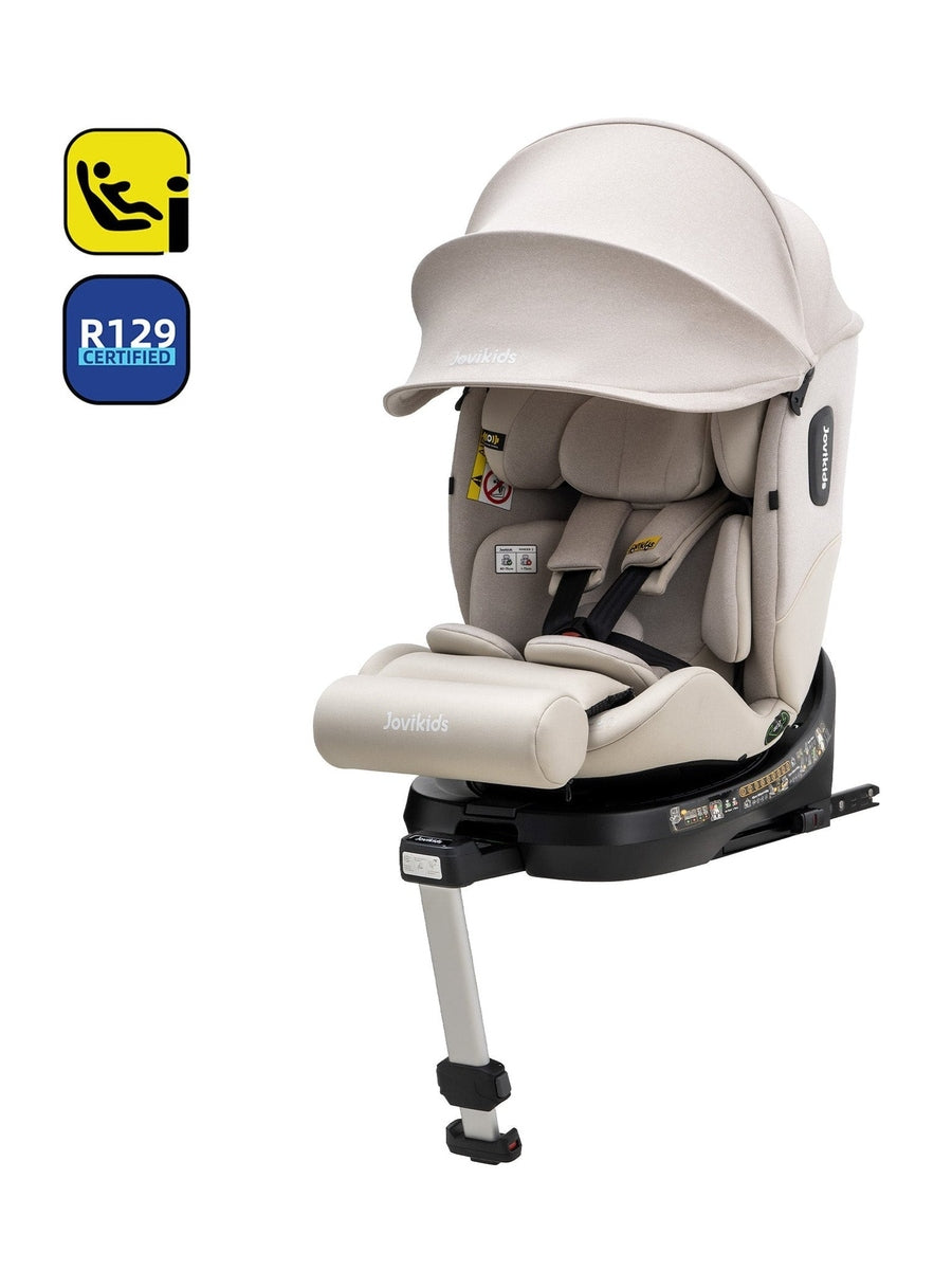 JoviKids Ranger 2 i-Size Car Seat with Leg Extension Cushion - Milkstone