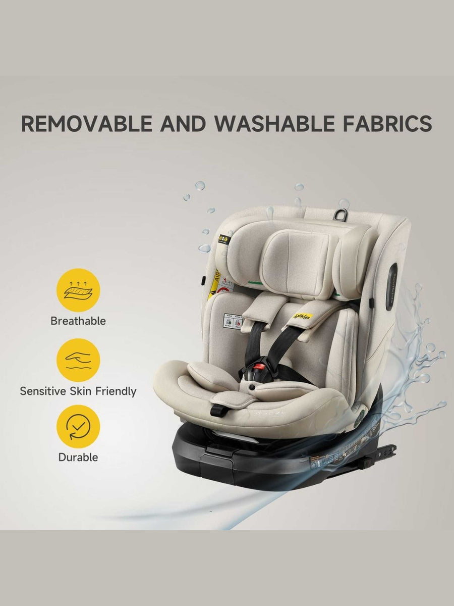 JoviKids Ranger TT 360 Spin ISOFIX Car Seat R129 i-Size (Birth to 12 Years) Milkstone