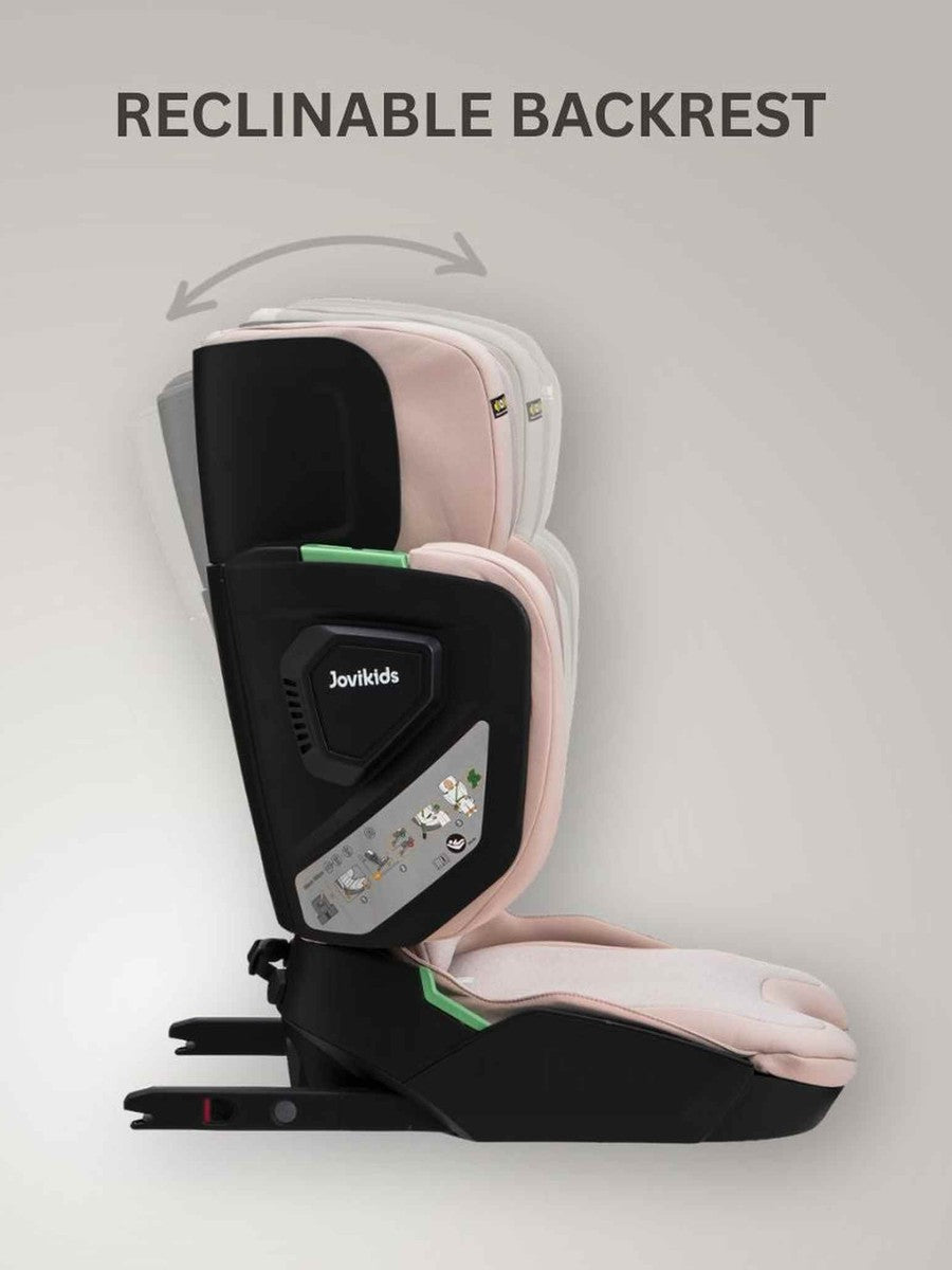 JoviKids Rober+ Folding i-Size Booster Car Seat (3–12 Years) Rosewood