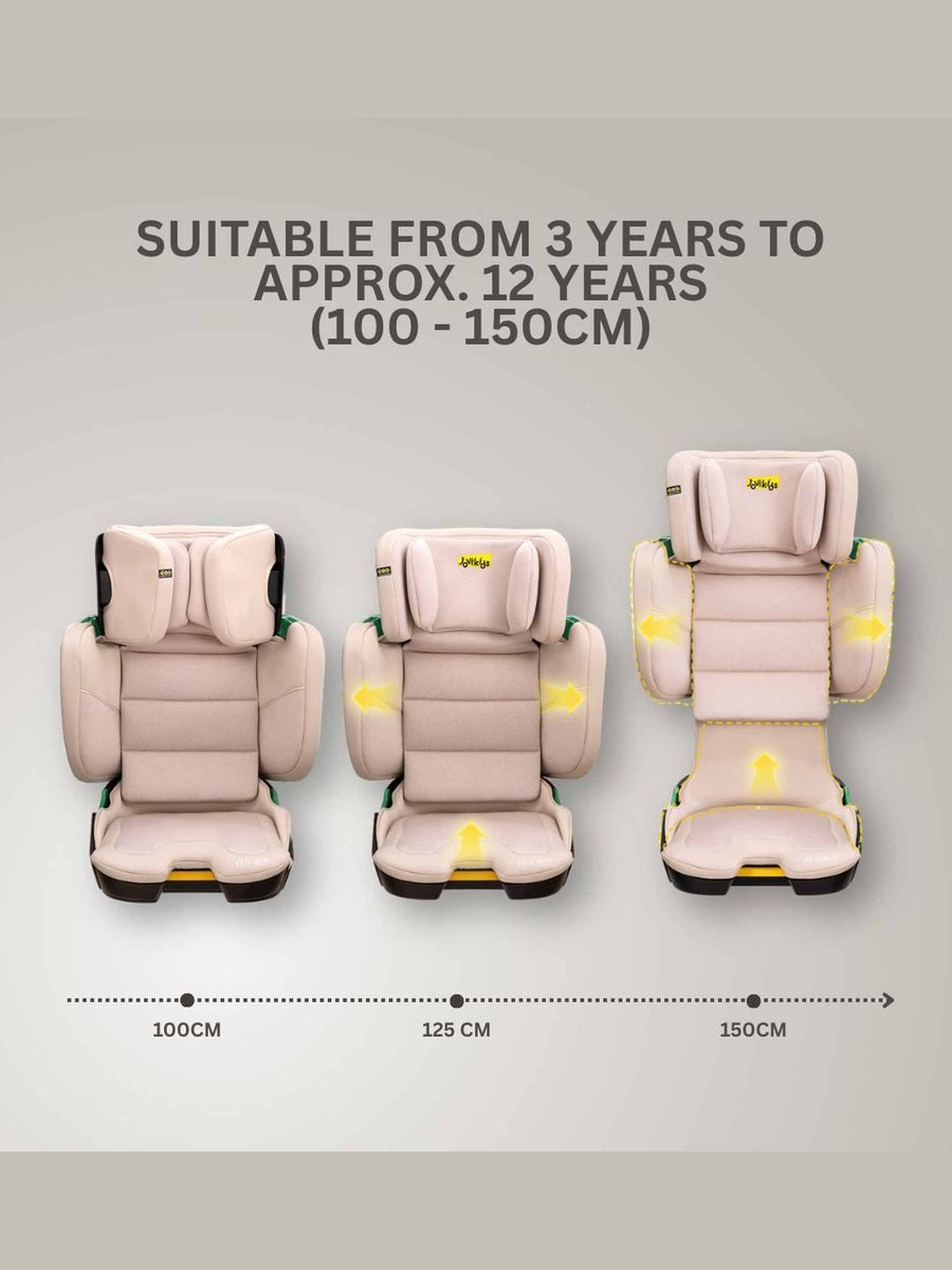 JoviKids Rober+ Folding i-Size Booster Car Seat (3–12 Years) Rosewood