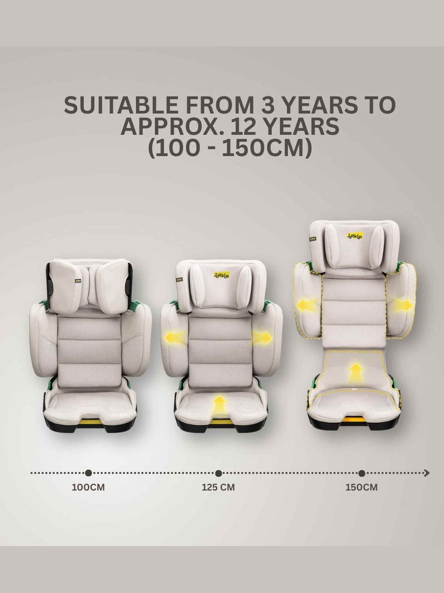 JoviKids Rober+ Folding i-Size Booster Car Seat (3–12 Years) Milkstone