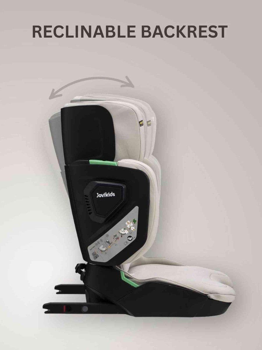 JoviKids Rober+ Folding i-Size Booster Car Seat (3–12 Years) Milkstone