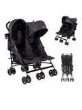 Jovikids Ezra Twin Umbrella Folding Stroller - Shadow Black