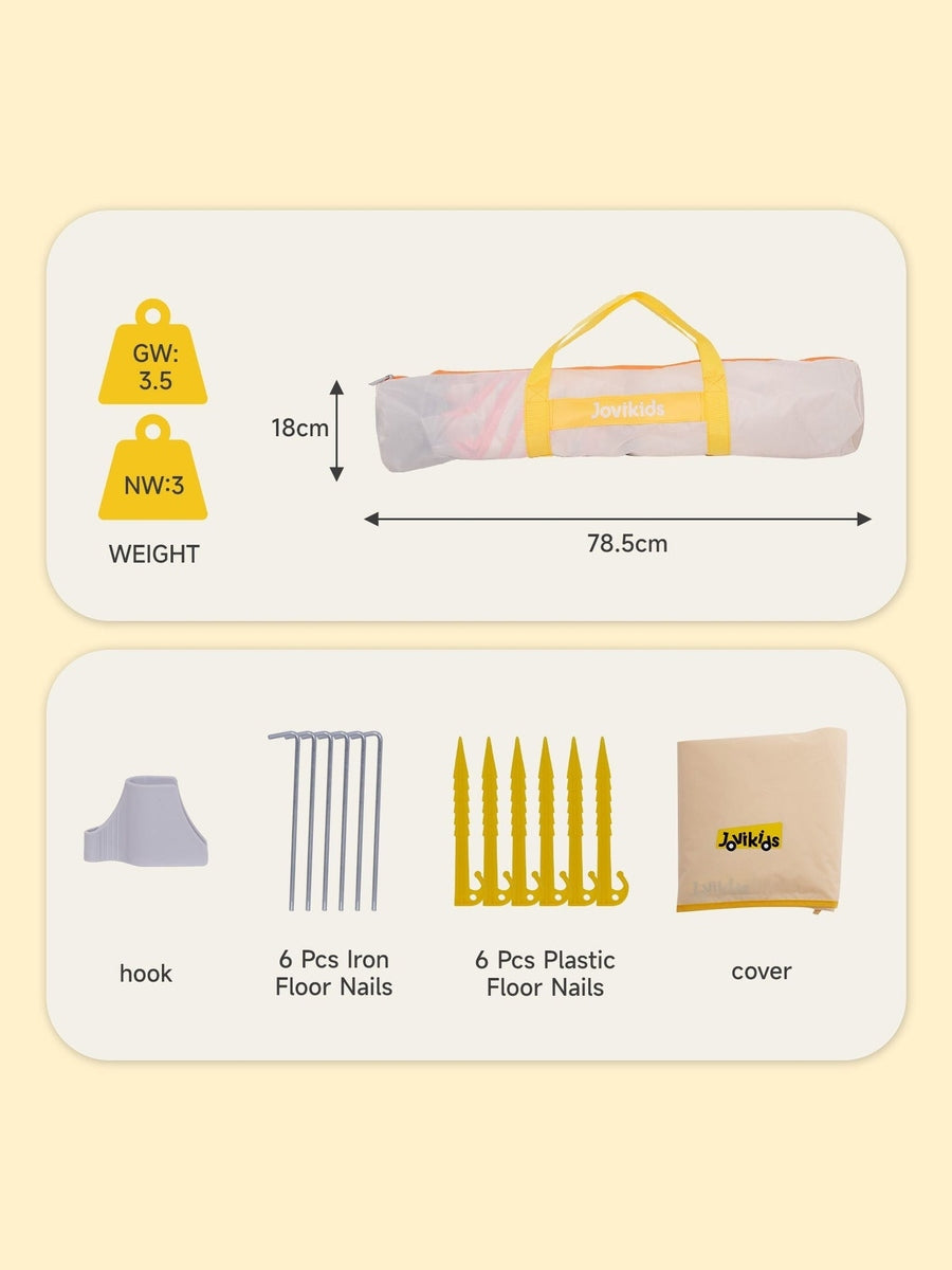 Jovikids Portable Play Tent – Pop-Up Kids Teepee (Indoor & Outdoor) - Beige