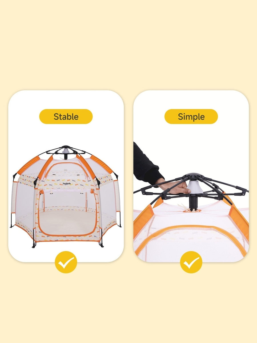 Jovikids Portable Play Tent – Pop-Up Kids Teepee (Indoor & Outdoor) - Beige