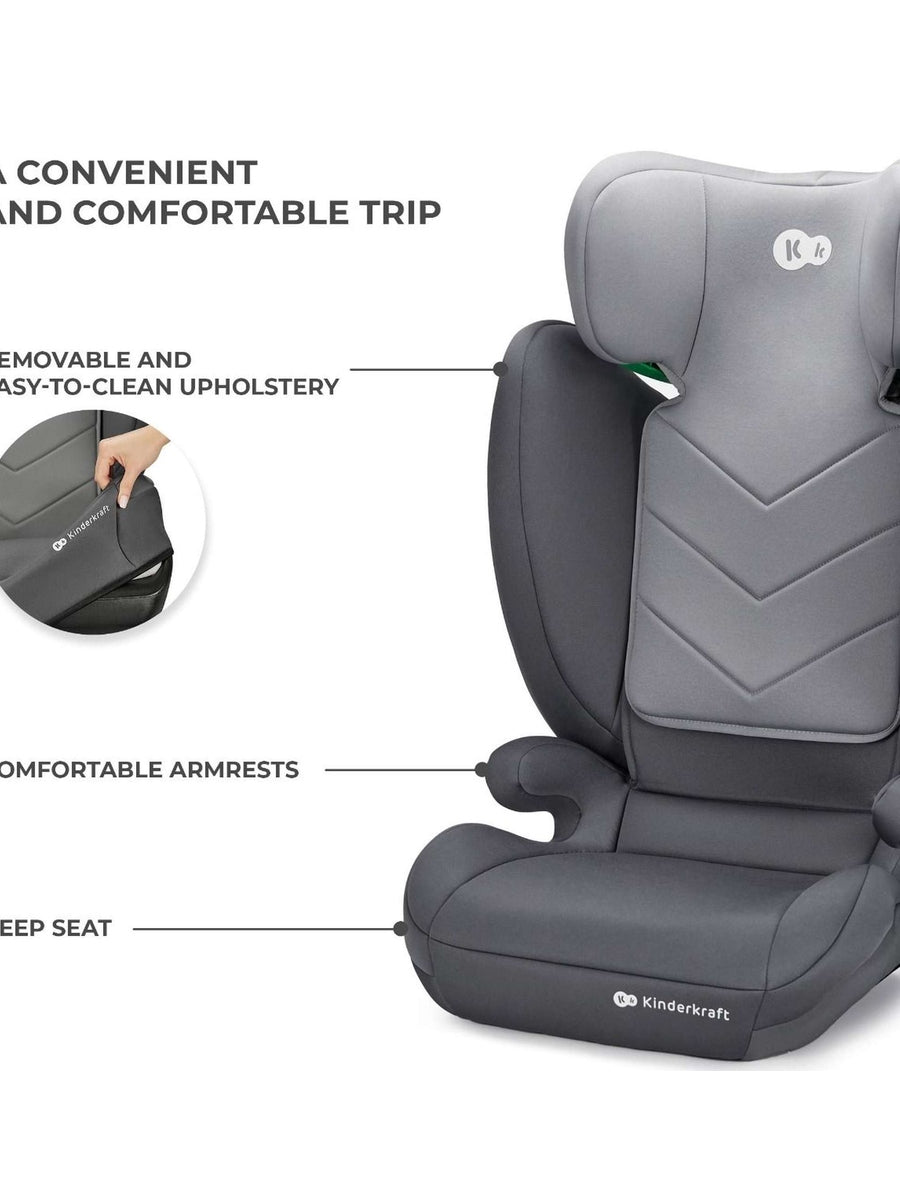 Kinderkraft I-Spark Group 2/3 R129 i-Size Car Seat - Grey