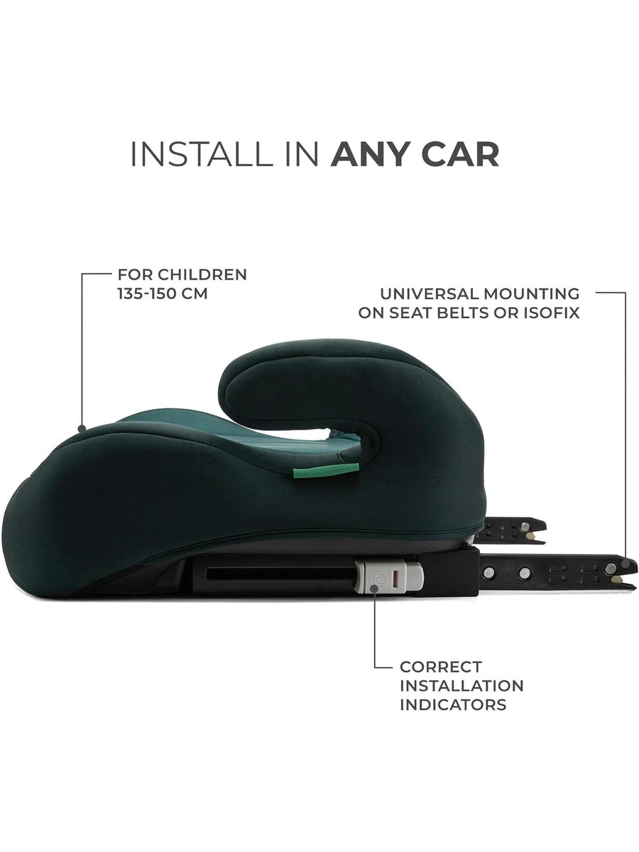 Kinderkraft I-boost Car Seat, I-size, 135-150cm, Baby Seat, Booster Seat Green