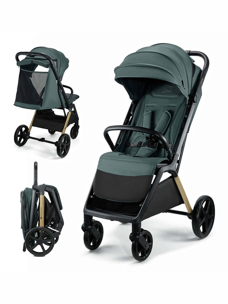 Kinderkraft Loom Stroller – Jade Green | Lightweight, Foldable Pushchair for Birth to 22kg