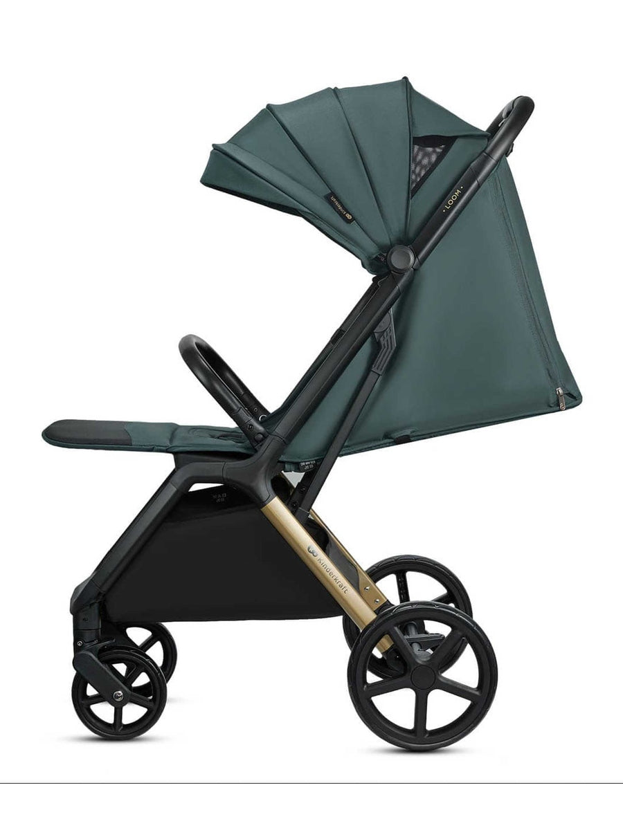 Kinderkraft Loom Stroller – Jade Green | Lightweight, Foldable Pushchair for Birth to 22kg