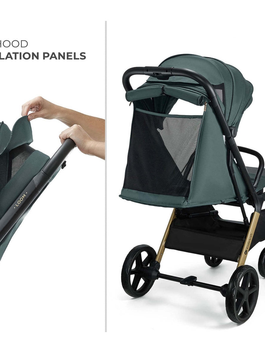 Kinderkraft Loom Stroller – Jade Green | Lightweight, Foldable Pushchair for Birth to 22kg