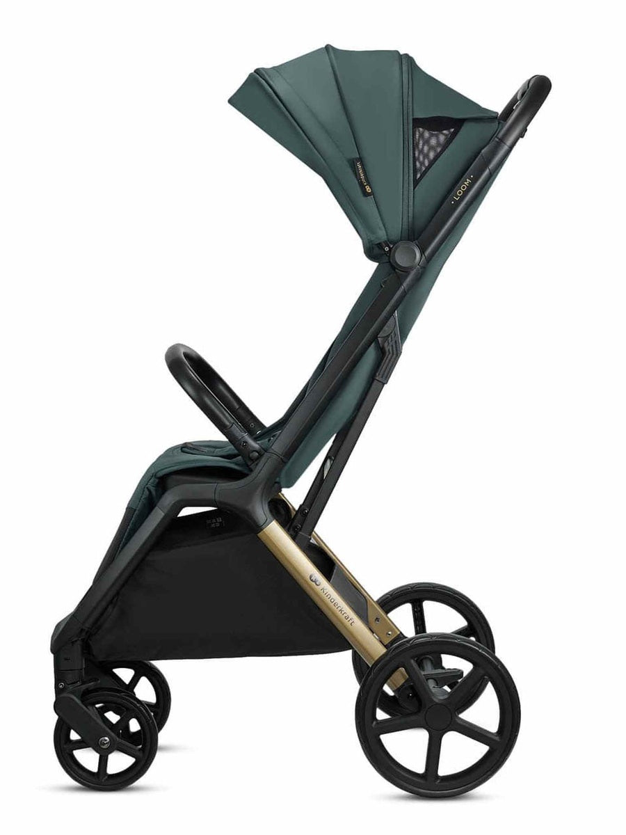 Kinderkraft Loom Stroller – Jade Green | Lightweight, Foldable Pushchair for Birth to 22kg