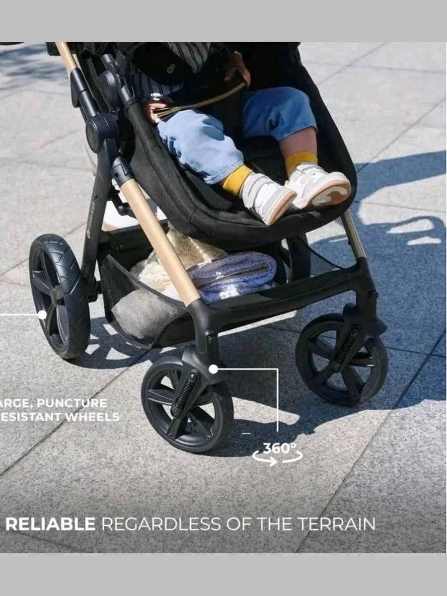 Kinderkraft MOOV 2 Air 3-in-1 Travel System – Pure Black