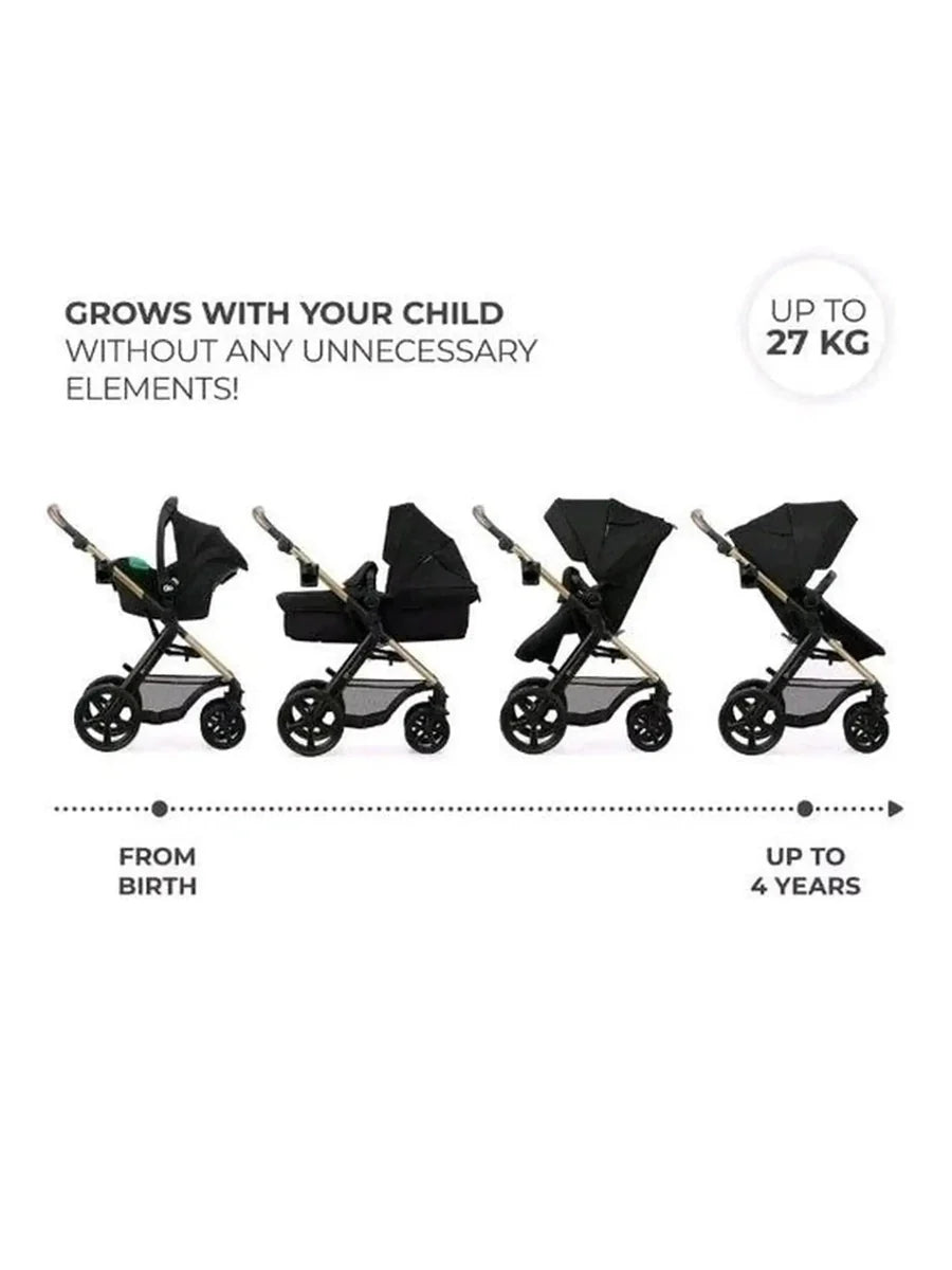 Kinderkraft MOOV 2 Air 3-in-1 Travel System – Pure Black