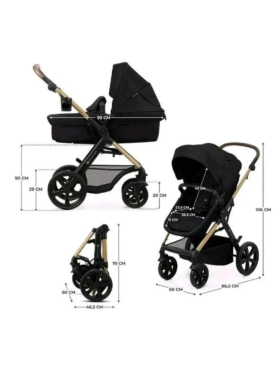 Kinderkraft MOOV 2 Air 3-in-1 Travel System – Pure Black