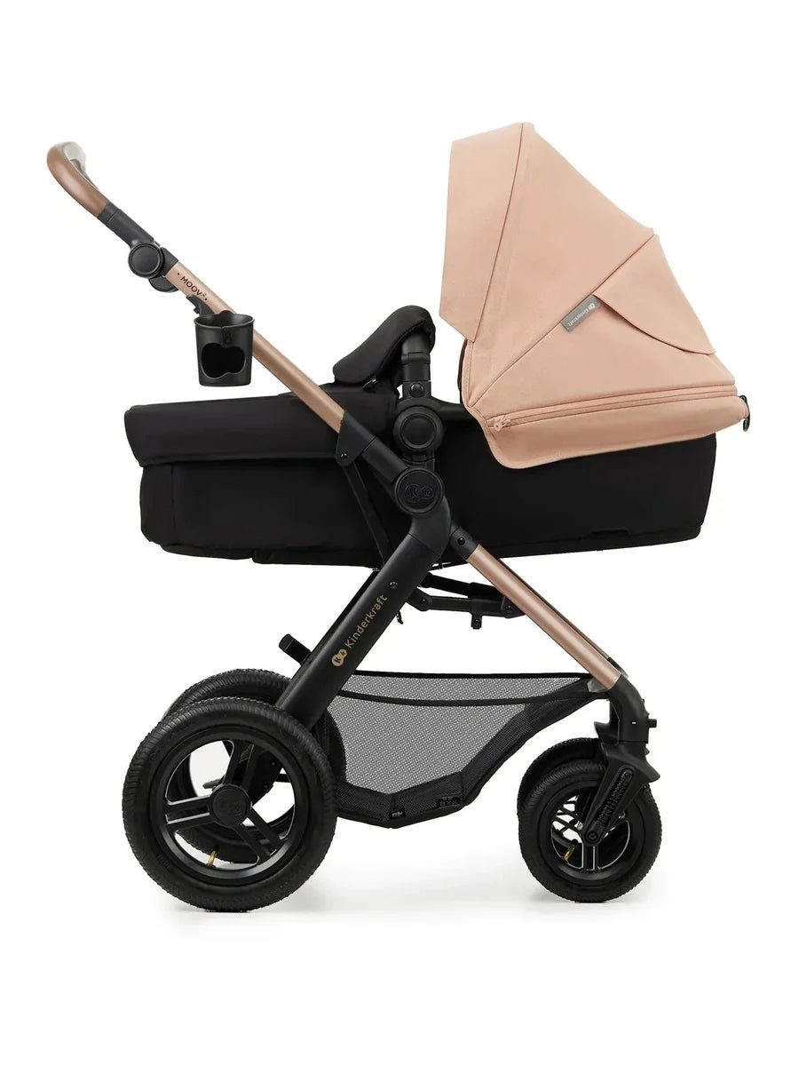 Kinderkraft Moov 2 3-in-1 Travel System with Mink Pro i-Size Car Seat – Sand Beige