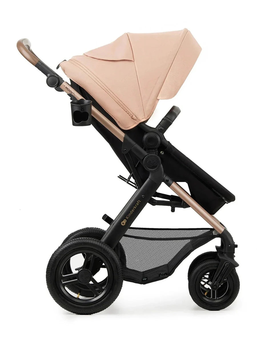 Kinderkraft Moov 2 3-in-1 Travel System with Mink Pro i-Size Car Seat – Sand Beige