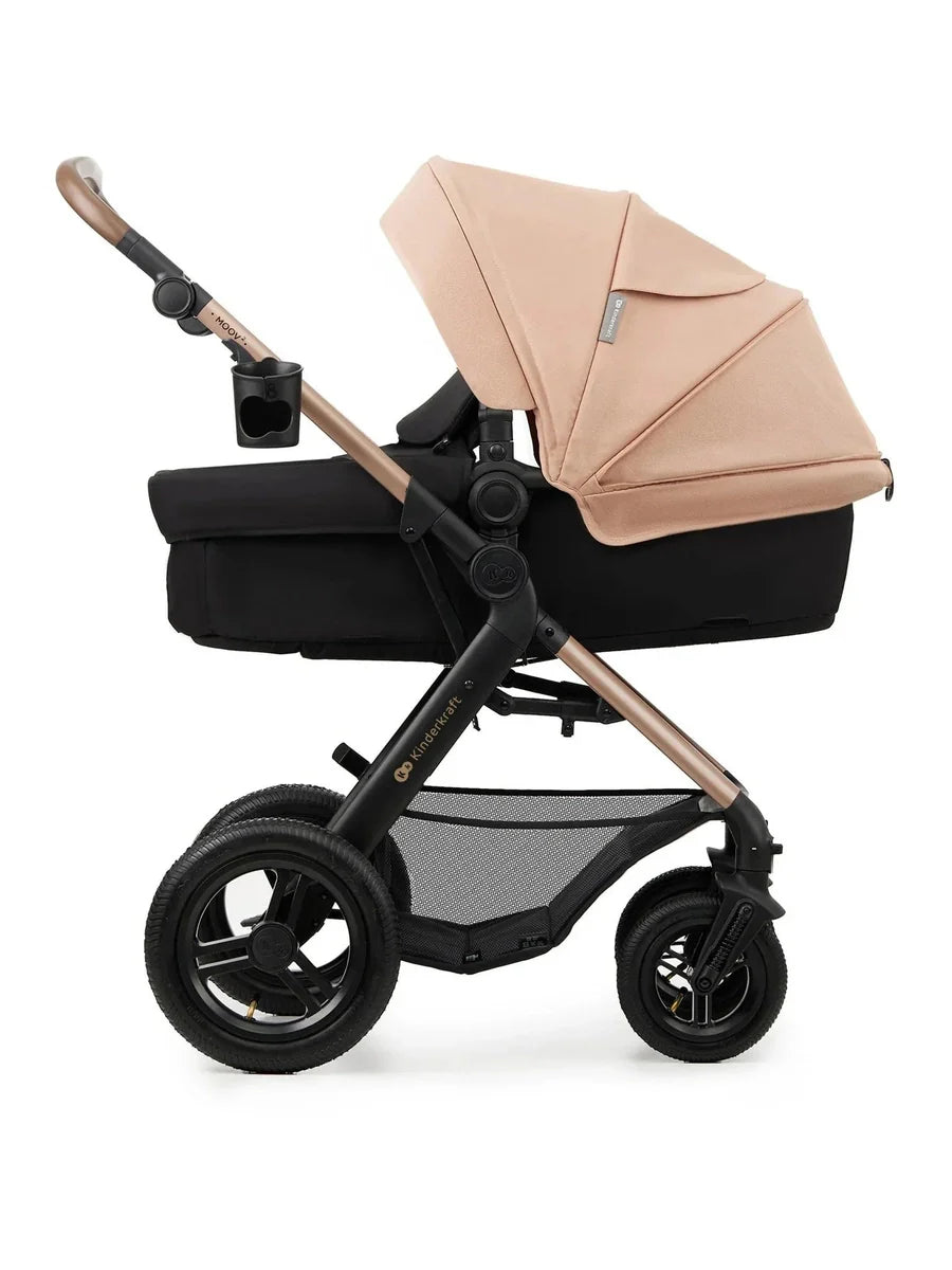 Kinderkraft Moov 2 3-in-1 Travel System with Mink Pro i-Size Car Seat – Sand Beige