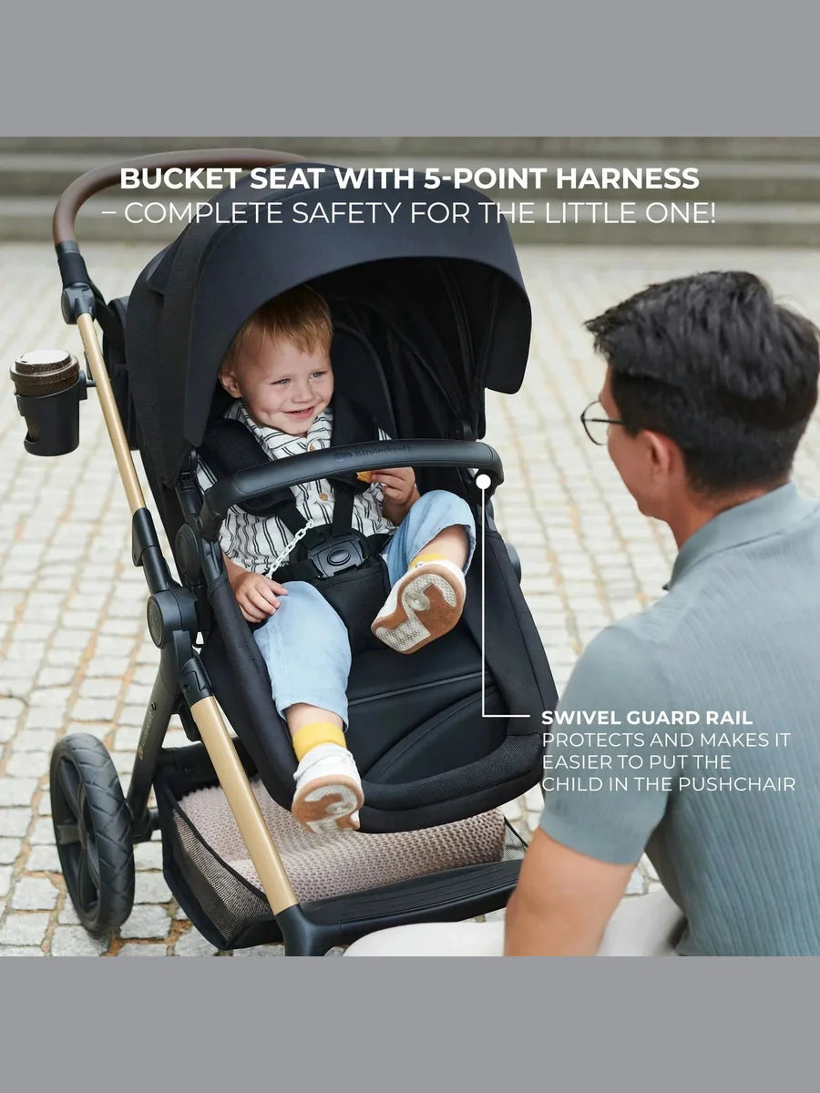 Kinderkraft Moov 2 3-in-1 Travel System with Mink Pro i-Size Car Seat – Sand Beige