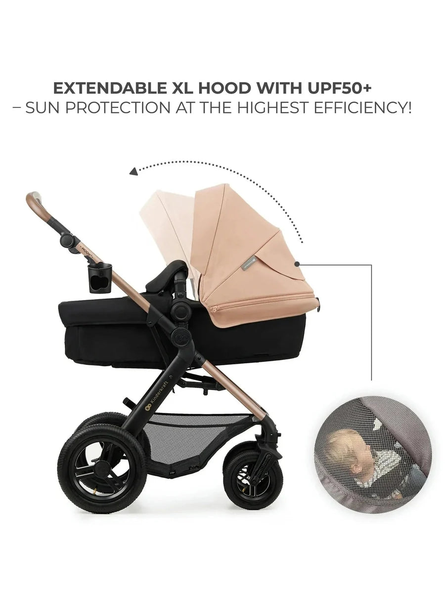 Kinderkraft Moov 2 3-in-1 Travel System with Mink Pro i-Size Car Seat – Sand Beige