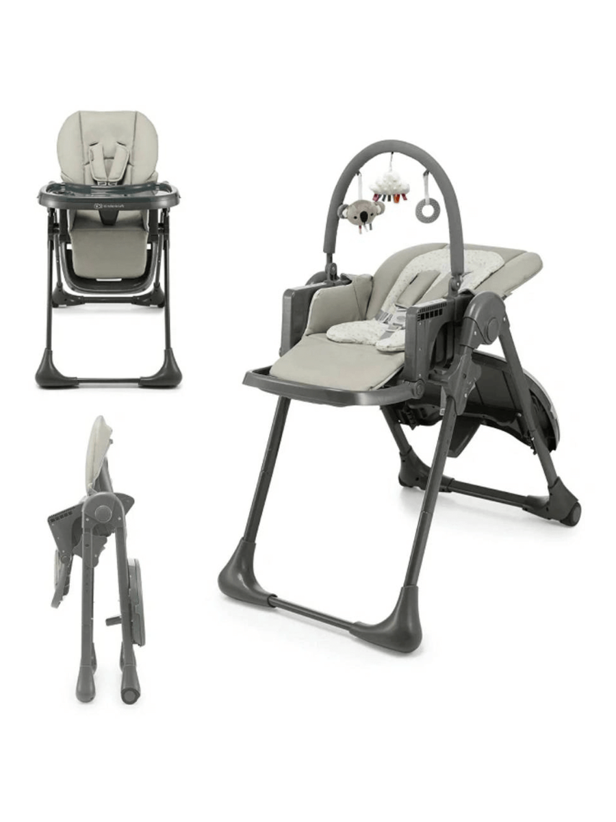 Kinderkraft Tummie, 2-in-1 Baby Hign Chair Bouncer Ergonomic Comfortable Grey