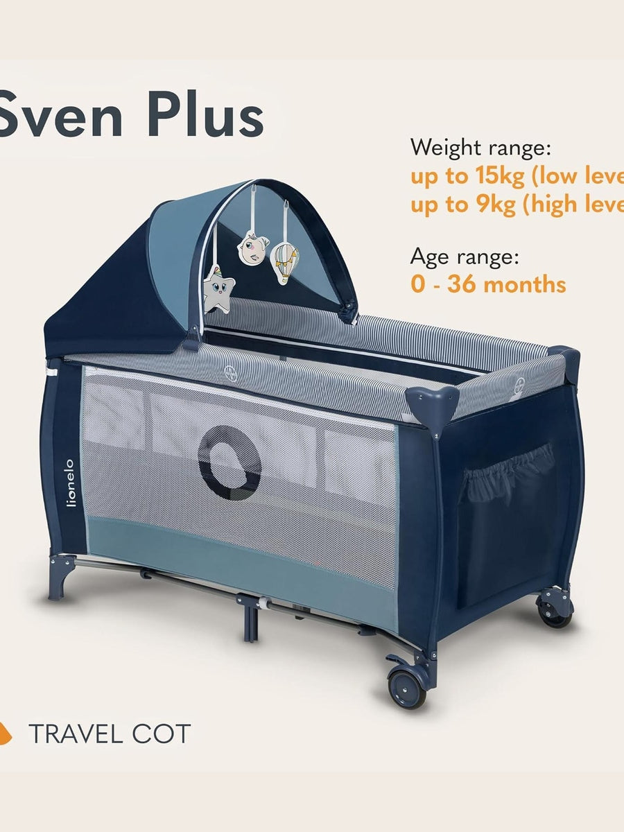 Lionelo Sven Plus 2-in-1 Travel Cot & Portable Baby Zone (0–36 Months)