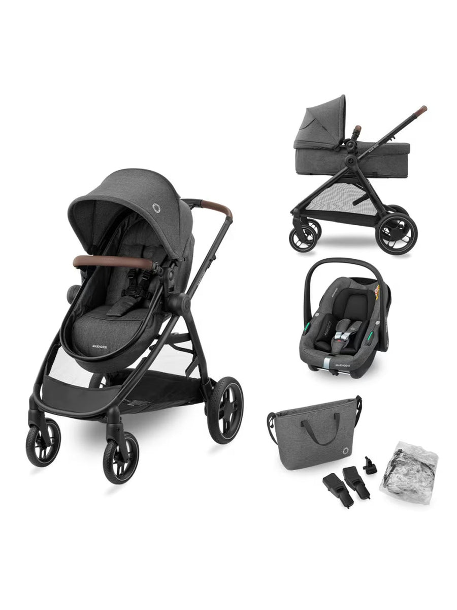 Maxi-Cosi Zelia S Trio 3-in-1 Baby Infant Travel System Foldable Pushchair Dark Grey