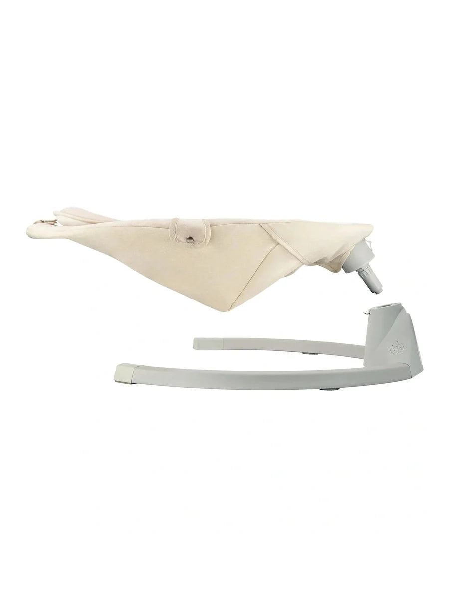 MoMi Kenani Baby Swing – Sand | Electric Rocker with Sounds (0–9kg)