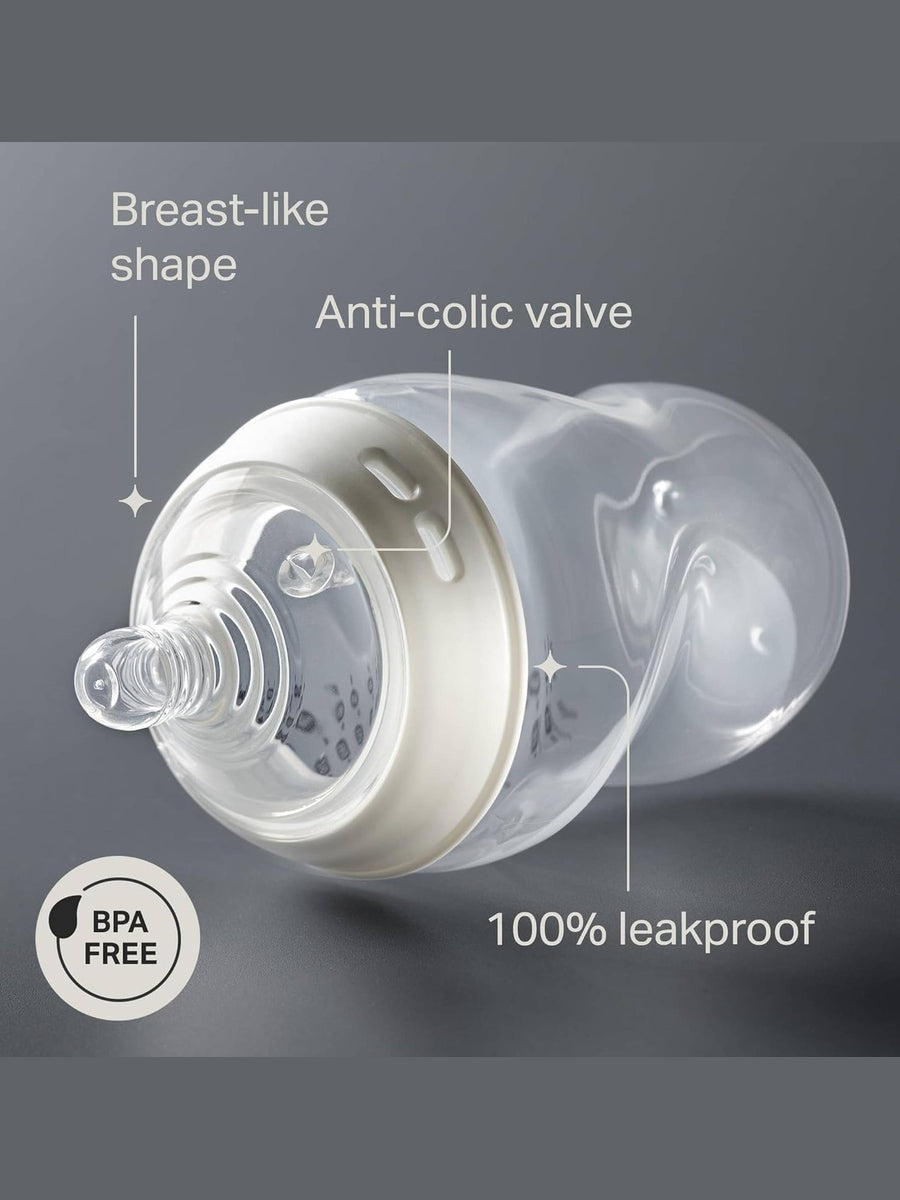 Tommee Tippee Natural Start Anti-Colic Baby Bottles 260ml – 6 Pack with Slow Flow Teats (Pond Blue)