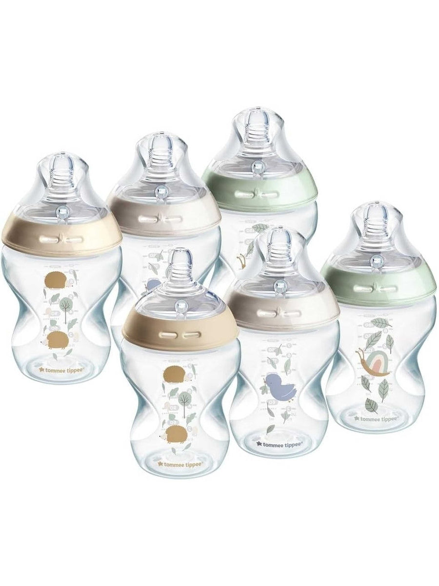 Tommee Tippee Natural Start Anti-Colic Baby Bottles 260ml – 6 Pack with Slow Flow Teats (Pond Blue)