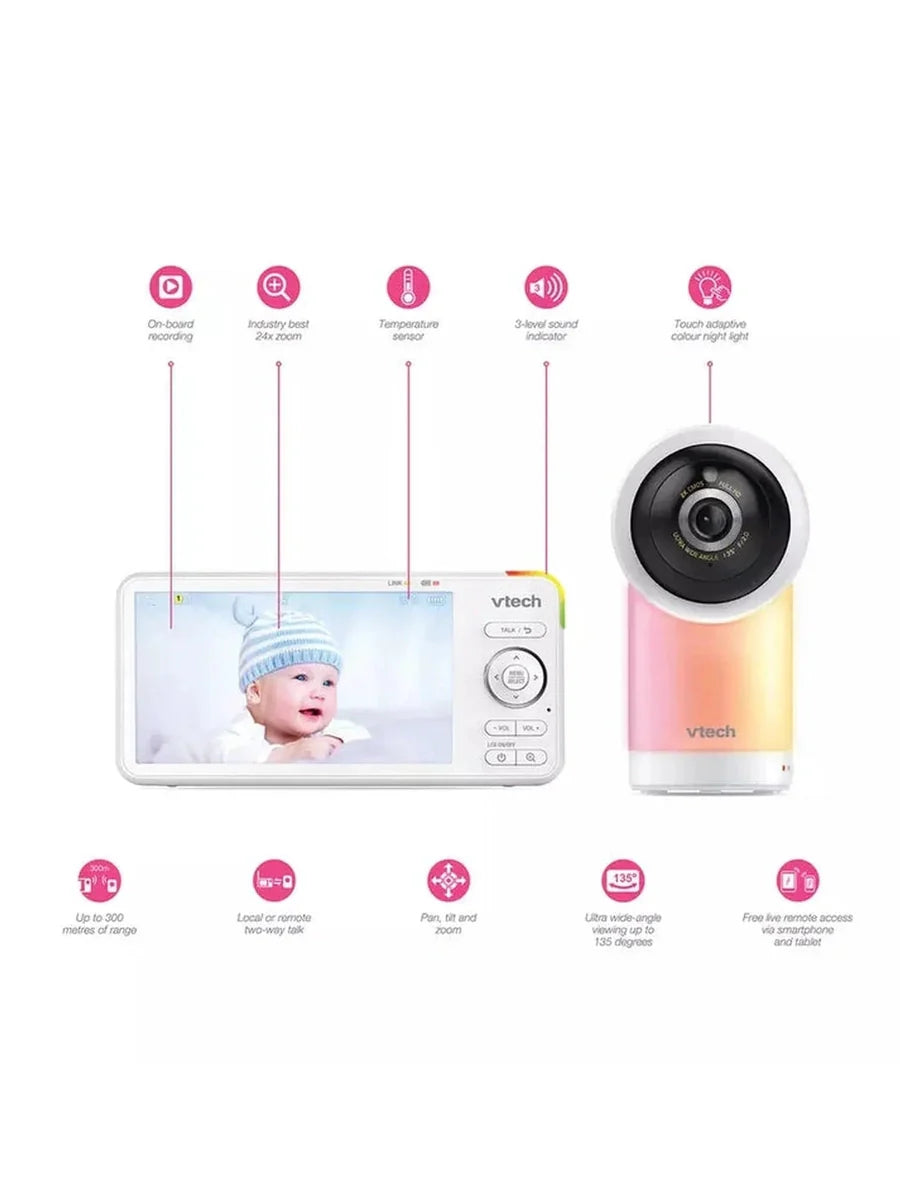 VTech RM5766HD Smart Wi-Fi Baby Monitor with 5" Screen & Pan Tilt Camera