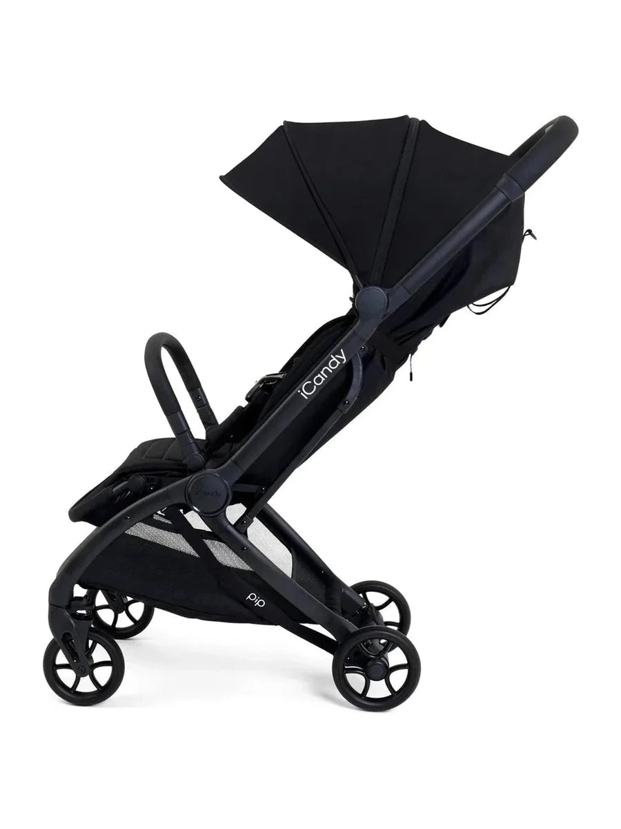 iCandy Pip Compact Pushchair – Lightweight, Cabin-Approved Stroller for Urban Living & Travel | Lie-Flat Seat, One-Hand Fold, Raincover -Black