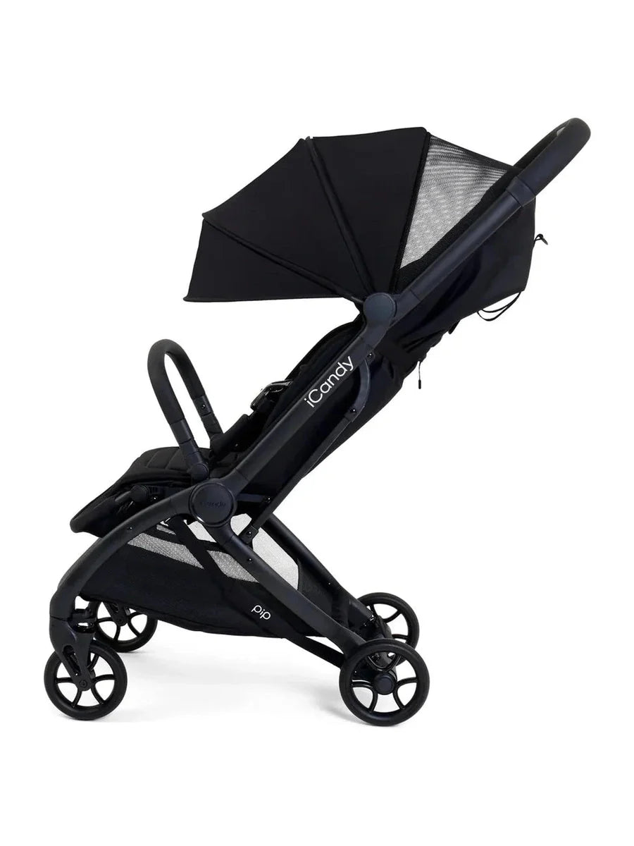 iCandy Pip Compact Pushchair – Lightweight, Cabin-Approved Stroller for Urban Living & Travel | Lie-Flat Seat, One-Hand Fold, Raincover -Black